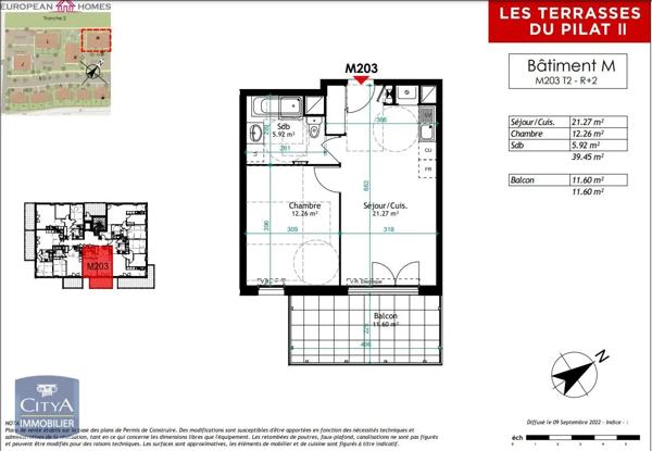 Appartement à louer 2 pièces 39.45m² Chasse-sur-Rhône (38670)