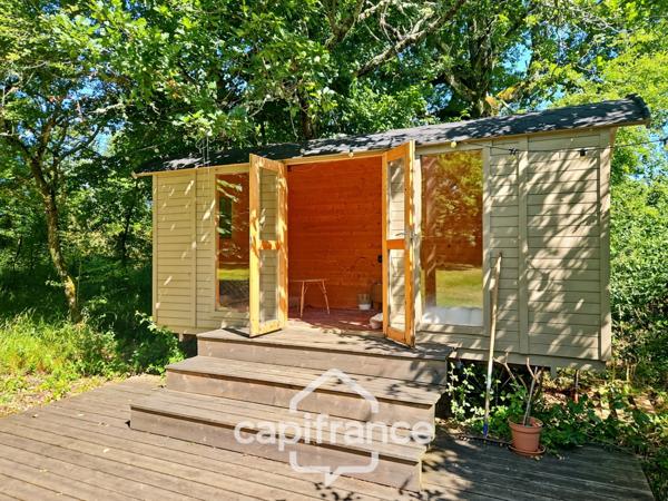 Domaine de charme, 1.7 hectares, 470 m² habitable, 20 couchages, roulotte, piscine, parc avec arbres centenaires