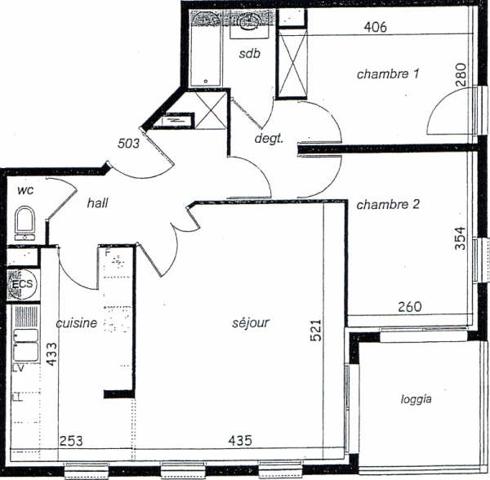 T3 LILLE - 3 pièce(s) - 67 m2