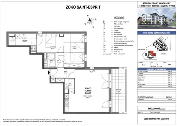 Appartement 3 pièces - 75 m²