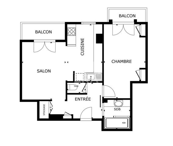 NICE - FLEURS / BAUMETTES : JOLI 2 PIÈCES AVEC BALCONS ET MAGNIFIQUE VUE DÉGAGÉE