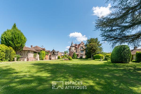 Villa Belle Epoque, dépendances et parc paysager en coeur de village
