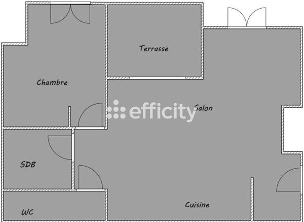 Appartement 2 pièces - 40 m² Exclusivité efficity