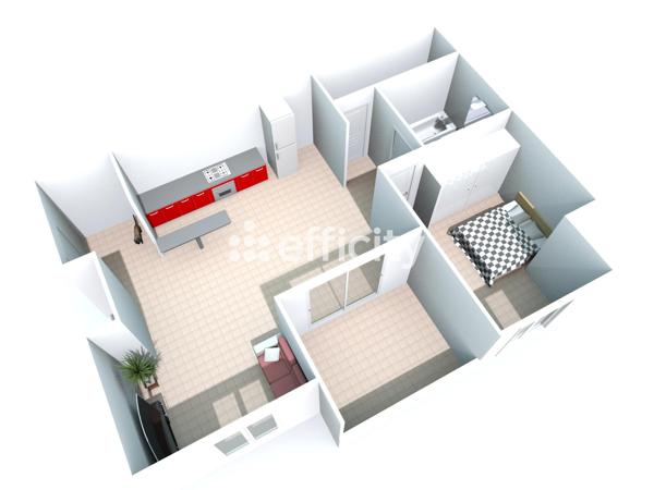 Appartement 2 pièces - 40 m² Exclusivité efficity