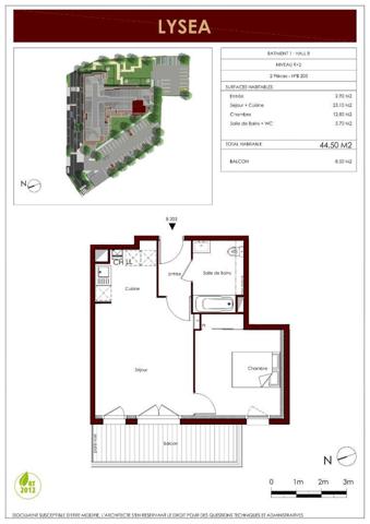 Appartement 2 pièces 44 m²