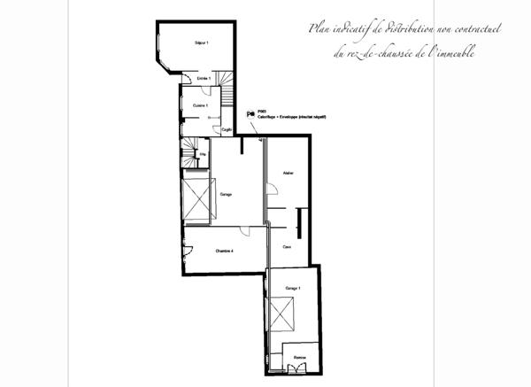 Maison individuelle de ville à CEBAZAT (63) avec garages, cour, jardin, dépendances et T2 indépendant.