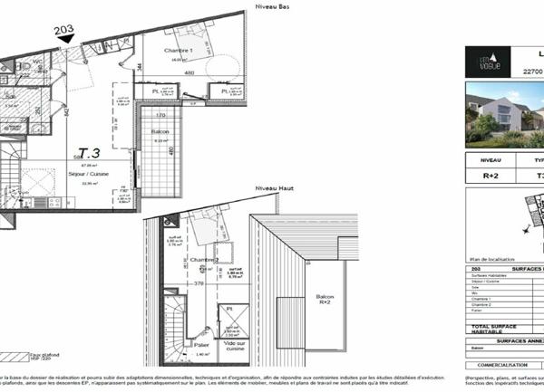 Appartement à vendre    3 pièces • 65,45 m2 Perros-Guirec