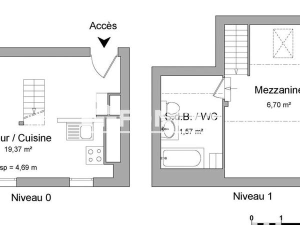 Location Studio 27.6 m² - 11 RUE JULES FERRY Boulogne Billancourt 92100