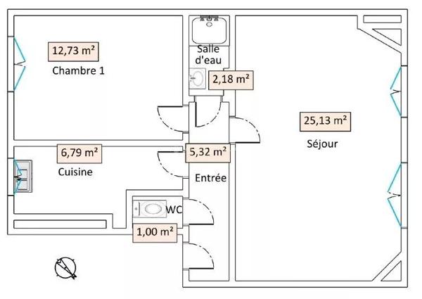 Vente                                                      Appartement
                        
                     3 pièces                      53 m2                     à Asnières-sur-Seine