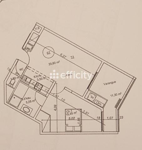 Appartement 2 pièces - 46 m² Exclusivité