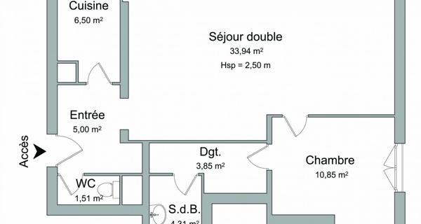Location Appartement 2 pièces 65.96 m² - Bourg-la-reine 92340