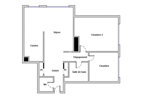 PUTEAUX/ DEFENSE appartement 3 pièces de 76 m² sans vis-à-vis avec cave et parking