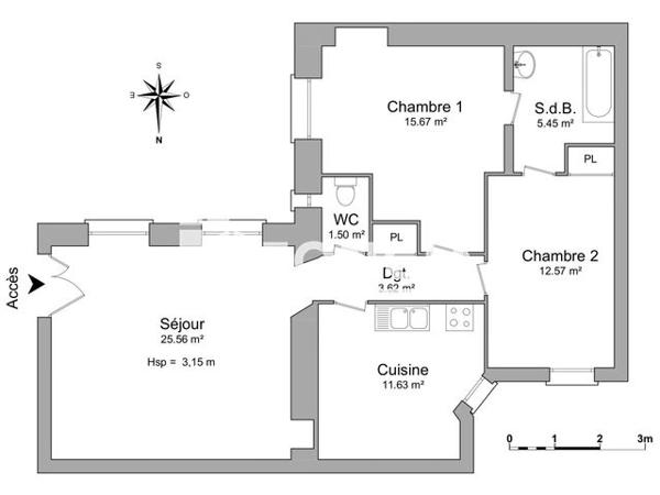 Location Appartement 3 pièces 76 m² - 11 RUE DU GRENIER A SEL Orleans 45000
