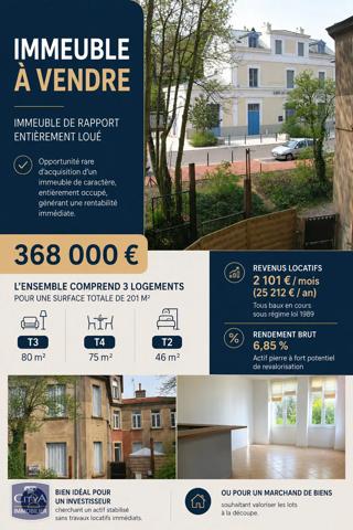 Immeuble à vendre 201m² Albigny-sur-Saône (69250)