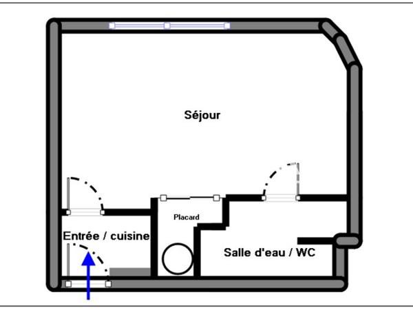 Location Studio 21.13 m² - 40-50 RUE DONISSAN Bordeaux 33000