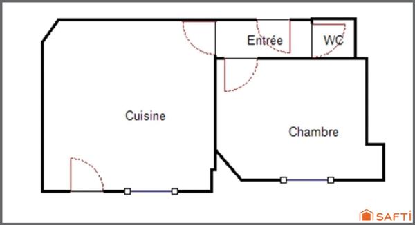 Appartement 24 m² au rez-de-chaussée - 1 chambre - 50 mètres de la plage.