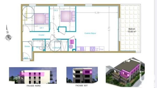 Appartement à vendre 3 pièces 70 m² Saint-Aygulf