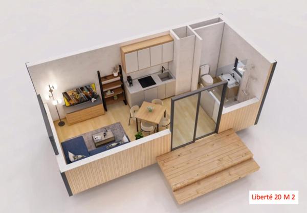 Maison 1 pièce - 15 m²