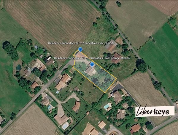 ENSEMBLE IMMOBILIER DE CHARME EN PLEINE CAMPAGNE – 2 HABITATIONS – PARC ARBORÉ – FORT POTENTIEL
