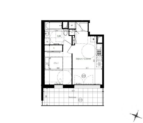 Appartement T2 à vendre  2 pièces - 36,25 m2 ST JEAN DE MONTS - 85