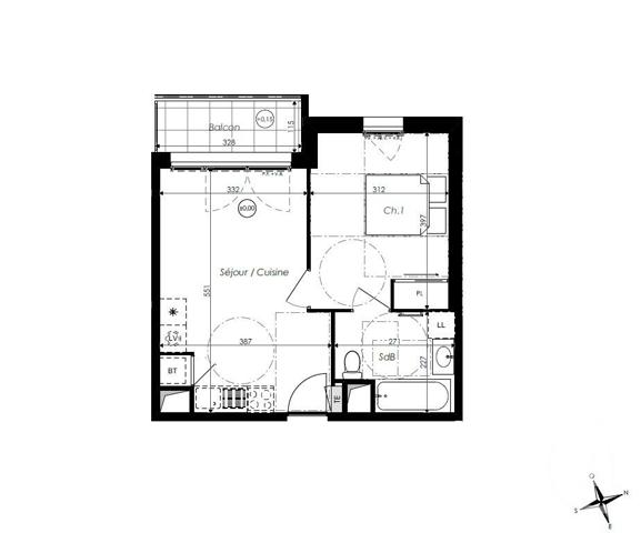 Appartement T2 à vendre  2 pièces - 36,25 m2 ST JEAN DE MONTS - 85