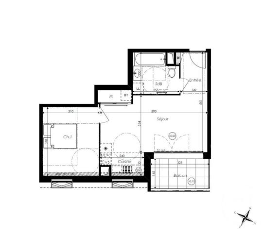 Appartement T2 à vendre  2 pièces - 36,25 m2 ST JEAN DE MONTS - 85