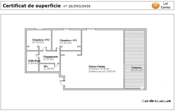Appartement à vendre 3 pièces 61,99 m² Colomiers