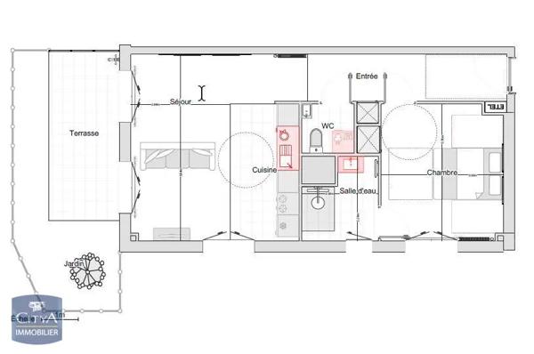 Appartement à louer 2 pièces 49.1m²