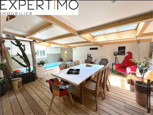 Merville (31330) Maison de village meublée avec piscine intérieure