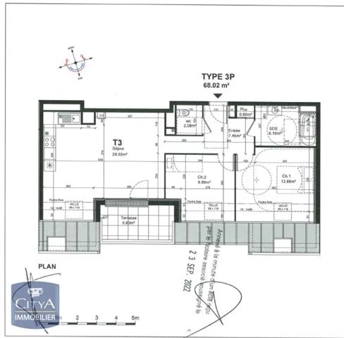 Appartement à louer 3 pièces 68.02m² Fleury-sur-Orne (14123)