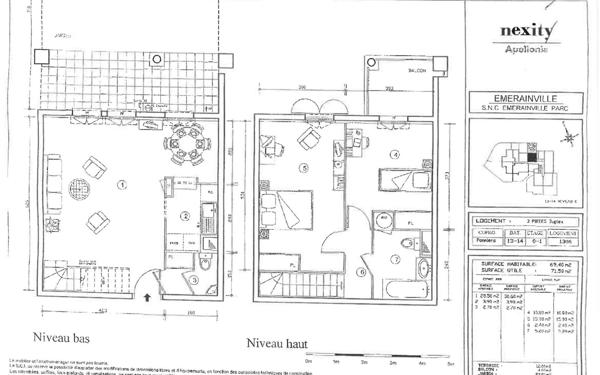 Appartement à vendre    3 pièces • 69 m2 Émerainville