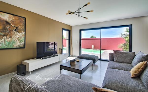 MARSILLY, Villa contemporaine de plain-pied, 4 chambres, avec piscine, sans vis à vis, à deux pas de l’océan