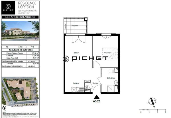 Appartement 2 pièces 43 m²