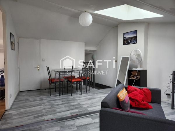 Joli appartement meublé mansardé, lumineux et soigné