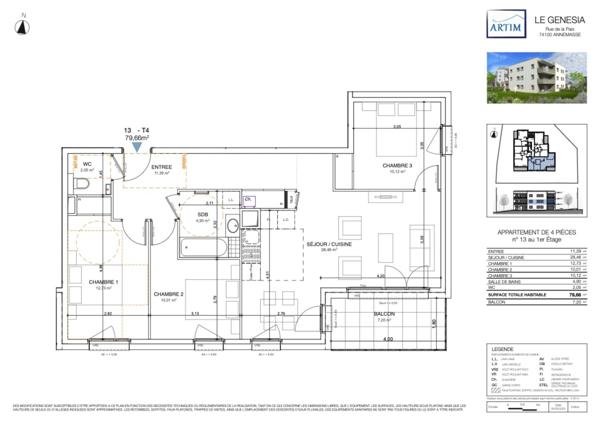 Appartement à vendre 4 pièces ANNEMASSE (74)