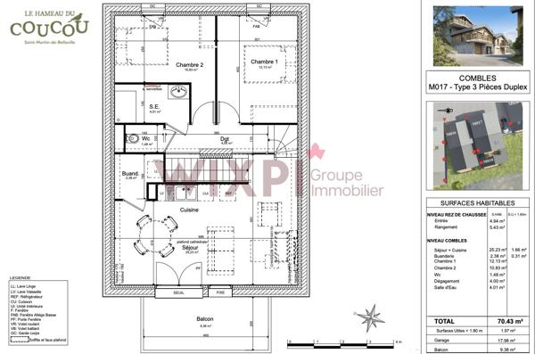CHALET APPARTEMENT TYPE T3 DUPLEX 70M2 , Les belleville
