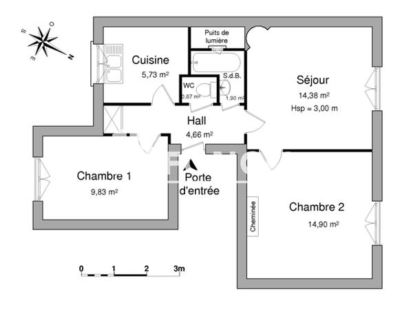 Location Appartement 3 pièces 52.27 m² - 12 RUE HAXO Nancy 54000