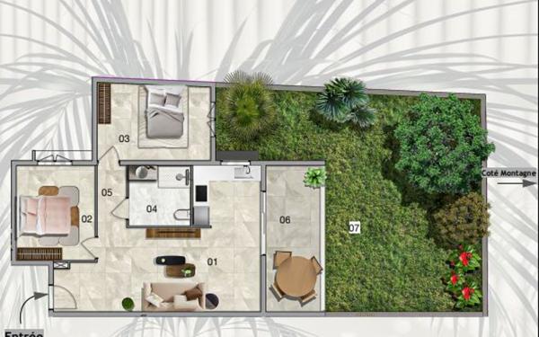 Appartement à vendre    3 pièces • 68,69 m2 L'Étang-Salé