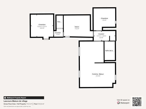 Lascours – Maison de village T4 avec jardin, terrasse et stationnement
