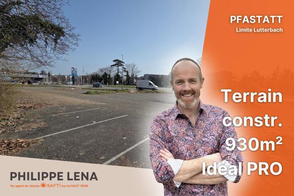 Terrain 930m² artère passante, ideal locaux PRO
