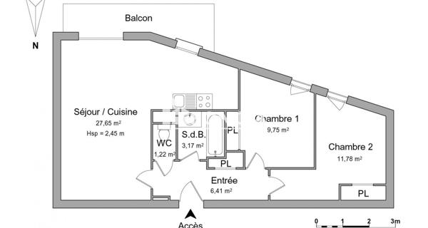 Location Appartement 3 pièces 59.98 m² - Limoges 87000