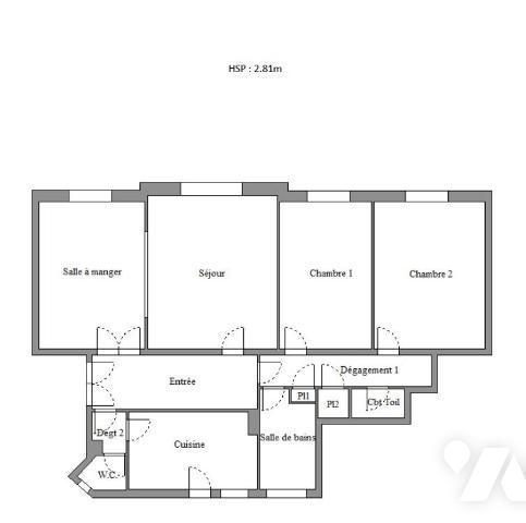 4 pièces dans belle copropriété art déco