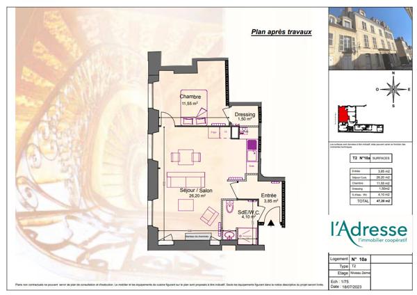 APPARTEMENT CENTRE VILLE T2 46.3M²