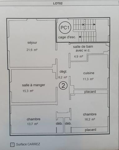 Appartement 91.2 m² - 4 pièces au calme - 1er étage - Quartier TIVOLI / WACKEN