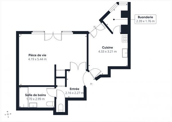 Studio à vendre 44 m² Nantes