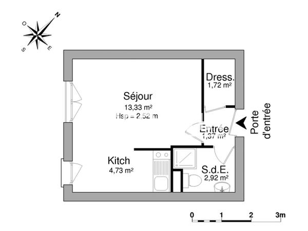 Location Studio 24.07 m² - 93-99 RUE CHARLES LEGENDRE Limoges 87000