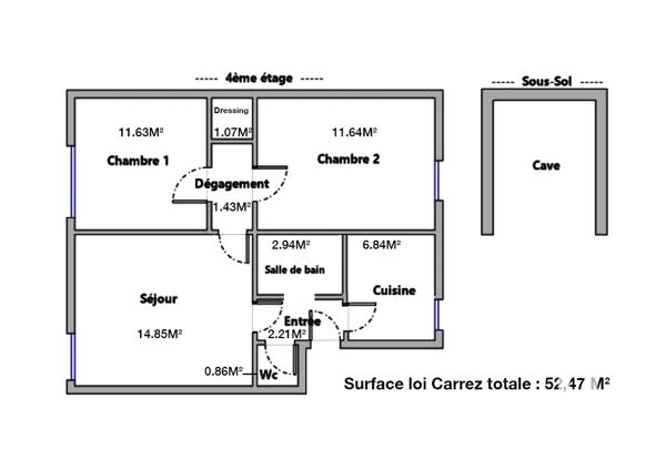 Appartement à vendre 3 pièces 52 m² Vitry-sur-Seine