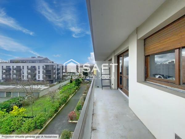 Agréable 3 pièces avec balcons dans résidence proche RER