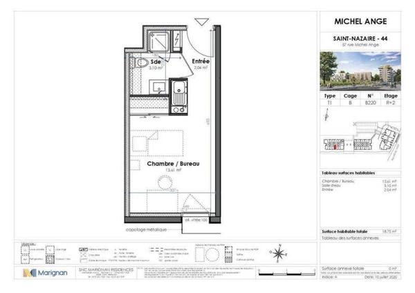 Appartement 1 pièce                                        - 44600 Saint-Nazaire Réf : 3622