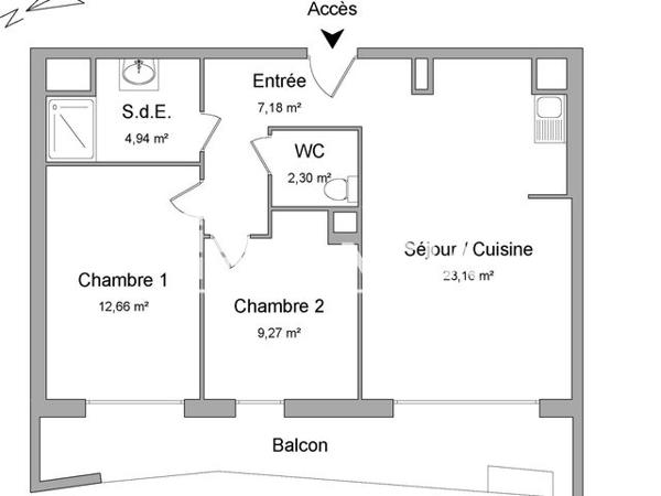 Location Appartement 3 pièces 59.5 m² - 24 RUE BLAISE PASCAL Rouen 76100